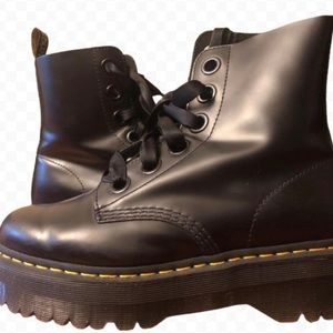 platform leather jadon doc martens with ribbon laces